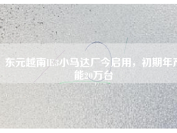 東元越南IE3小馬達(dá)廠今啟用，初期年產(chǎn)能20萬(wàn)臺(tái)