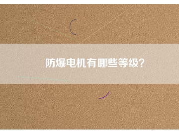 防爆電機有哪些等級？