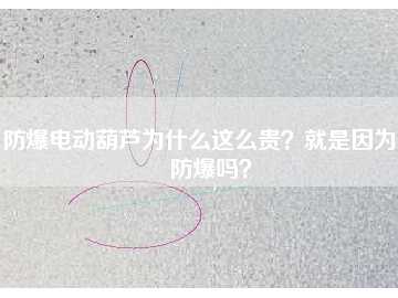 防爆電動葫蘆為什么這么貴？就是因為能防爆嗎？