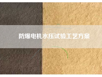 防爆電機(jī)水壓試驗(yàn)工藝方桉