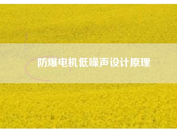 防爆電機(jī)低噪聲設(shè)計原理