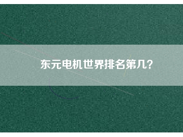 東元電機世界排名第幾？