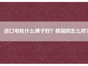 進口電機什么牌子好？韓國的怎么樣？