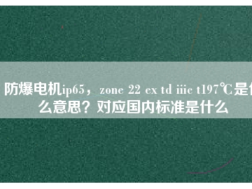 防爆電機ip65，zone 22 ex td iiic t197℃是什么意思？對應(yīng)國內(nèi)標(biāo)準(zhǔn)是什么