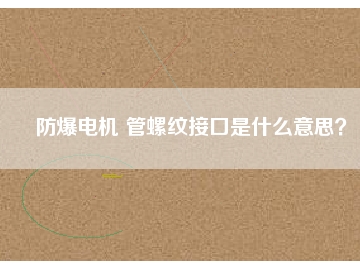 防爆電機(jī) 管螺紋接口是什么意思？
