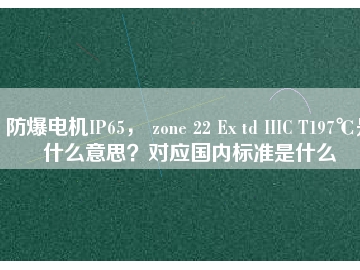 防爆電機(jī)IP65， zone 22 Ex td IIIC T197℃是什么意思？對應(yīng)國內(nèi)標(biāo)準(zhǔn)是什么