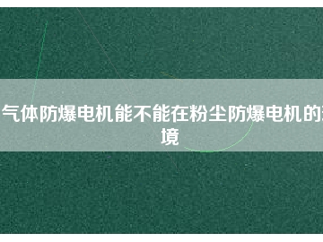 氣體防爆電機(jī)能不能在粉塵防爆電機(jī)的環(huán)境