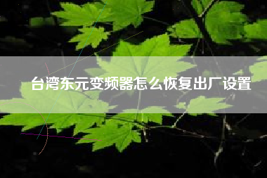 臺灣東元變頻器怎么恢復出廠設置