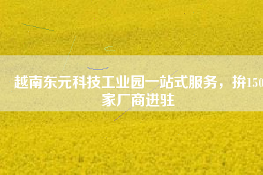 越南東元科技工業(yè)園一站式服務(wù)，拚150家廠商進駐