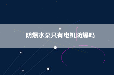 防爆水泵只有電機防爆嗎