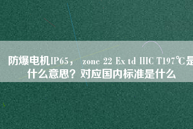 防爆電機(jī)IP65, zone 22 Ex td IIIC T197℃是什么意思?對(duì)應(yīng)國內(nèi)標(biāo)準(zhǔn)是什么
