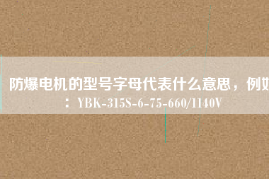 防爆電機的型號字母代表什么意思，例如：YBK-315S-6-75-660/1140V