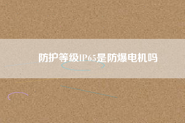 防護等級IP65是防爆電機嗎