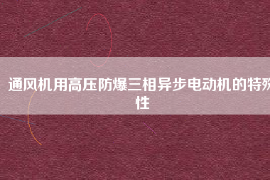 通風(fēng)機(jī)用高壓防爆三相異步電動機(jī)的特殊性