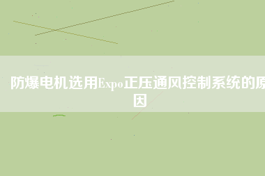 防爆電機選用Expo正壓通風(fēng)控制系統(tǒng)的原因