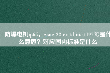 防爆電機ip65，zone 22 ex td iiic t197℃是什么意思？對應(yīng)國內(nèi)標準是什么
