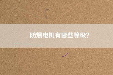 防爆電機(jī)有哪些等級？