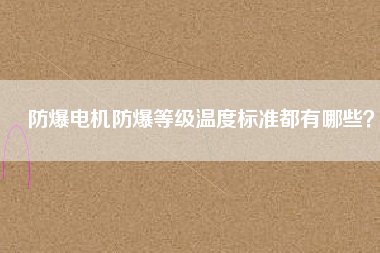 防爆電機(jī)防爆等級(jí)溫度標(biāo)準(zhǔn)都有哪些？