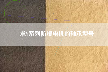求Y系列防爆電機的軸承型號