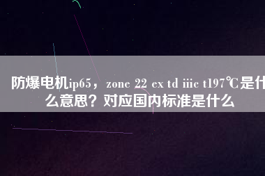防爆電機(jī)ip65，zone 22 ex td iiic t197℃是什么意思？對(duì)應(yīng)國(guó)內(nèi)標(biāo)準(zhǔn)是什么