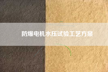 防爆電機水壓試驗工藝方桉